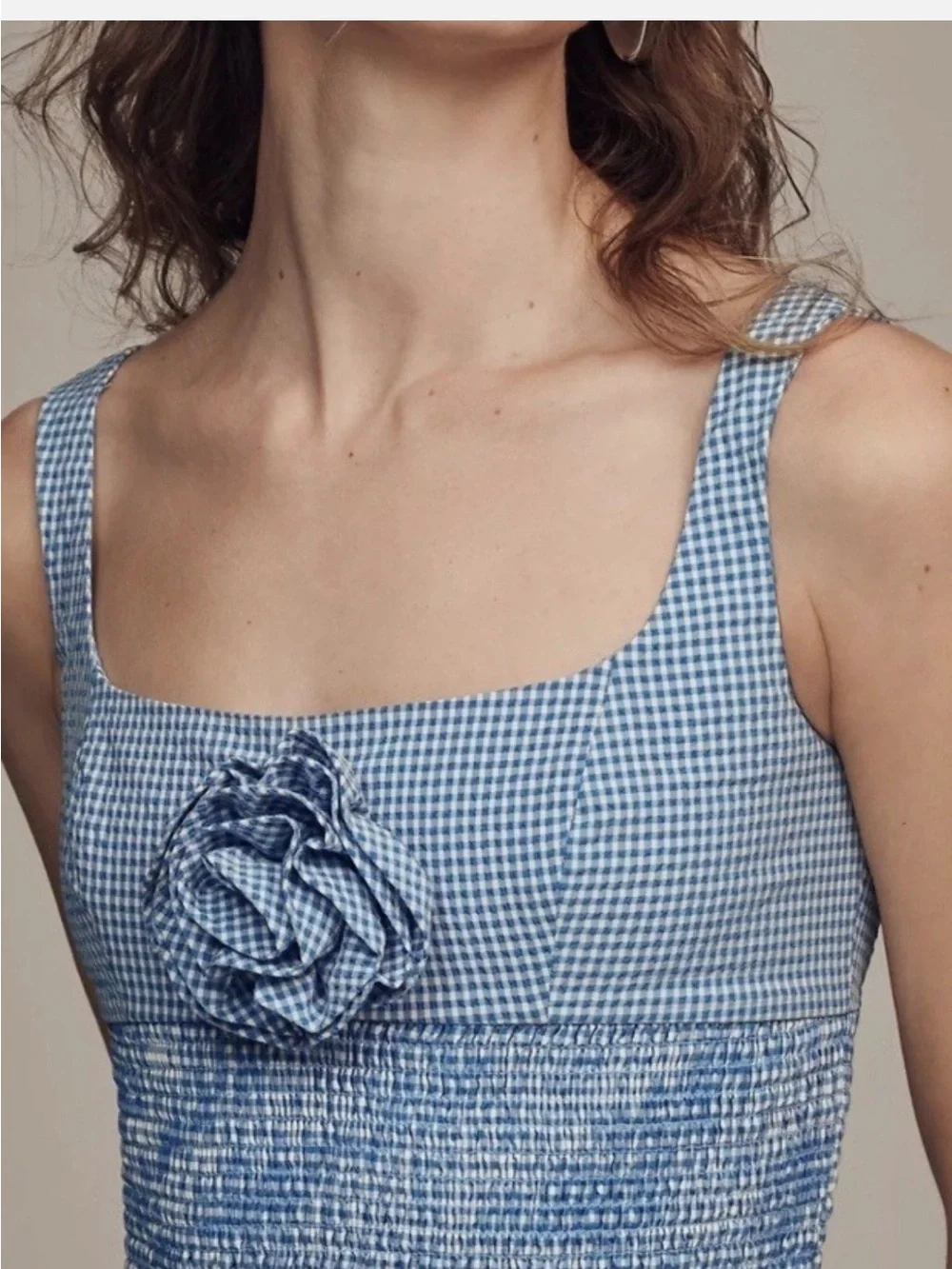 NWT Anthropologie Maeve Blue Gingham Summer Party Dress